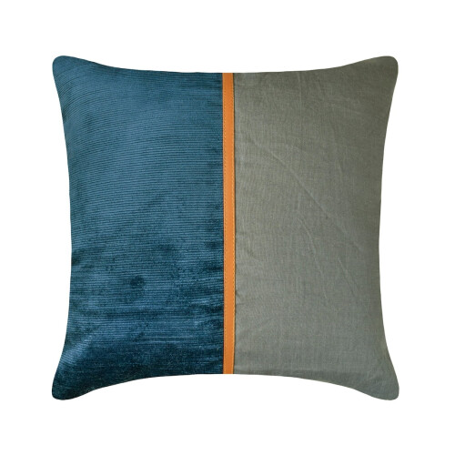 Housses de coussin décoratives bleues en velours côtelé