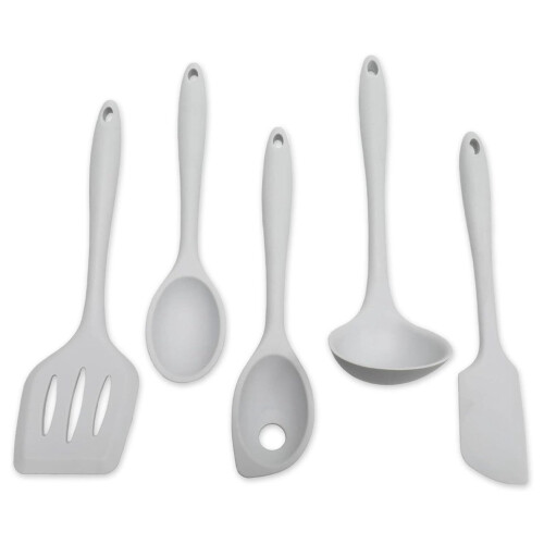 Silicone Kitchen Utensil Set Gray 5-Piece