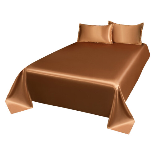 Ice Silk Bed Sheet Set Soft Breathable 3-Piece 1