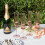 Pink Acrylic Champagne Flutes Square Stem 6 pcs 6