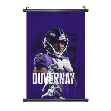 Tableau mural en PVC noir représentant un joueur de football américain des Ravens