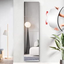 Acrylic Mirror Tiles Unbreakable Frameless 4 pcs 12x12 inch