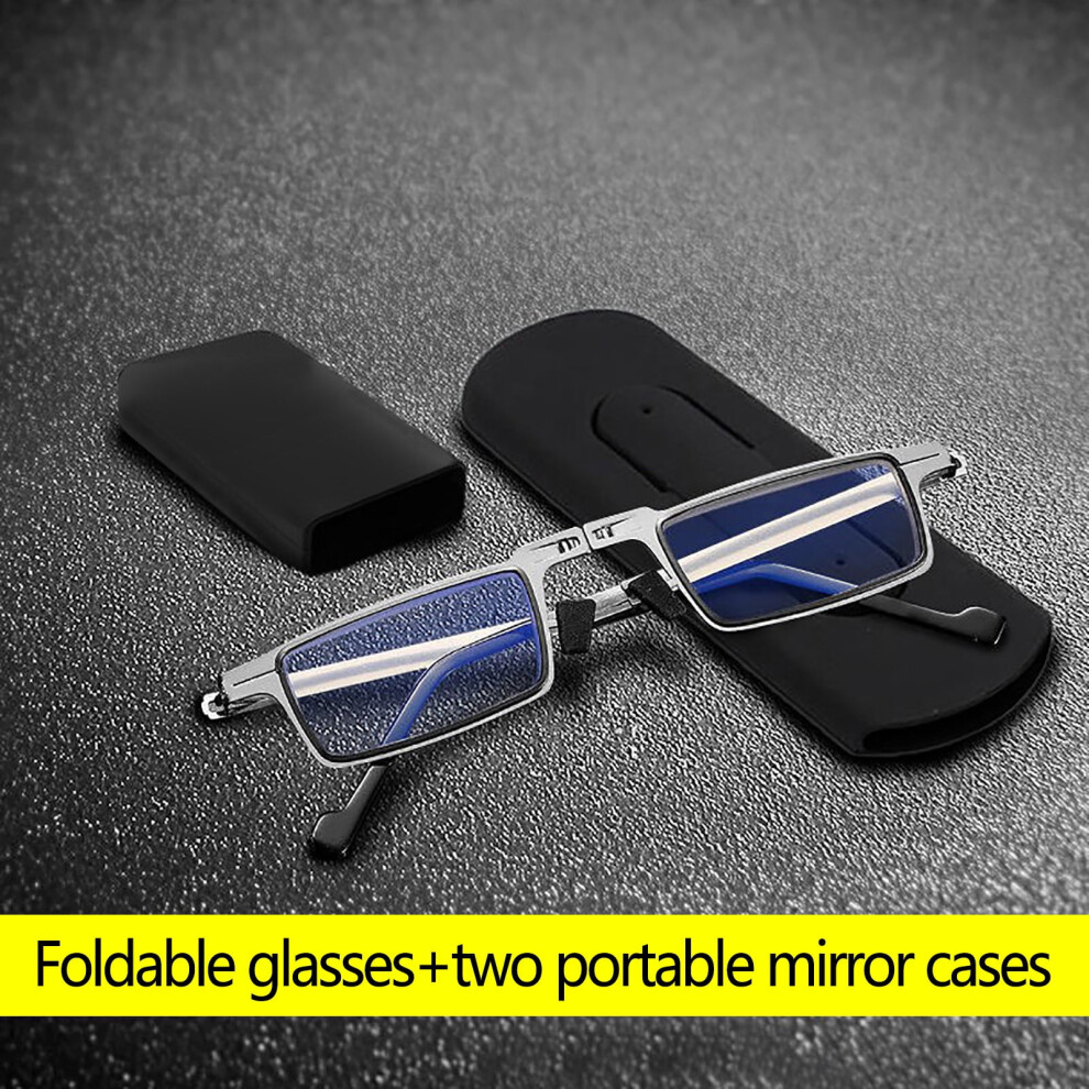 Titanium Folding Reading Glasses Blue Light Blocking