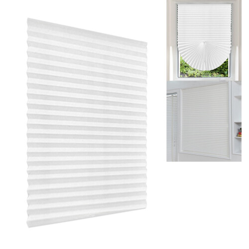 Blackout Curtains Cordless Pleated Fabric Half Shade