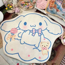 Tapete de desenho animado Melody Kuromi Cinnamoroll com estampa de coração
