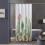 Duschvorhang mit Kaktus- und Blumenmuster, 91 x 183 cm 1