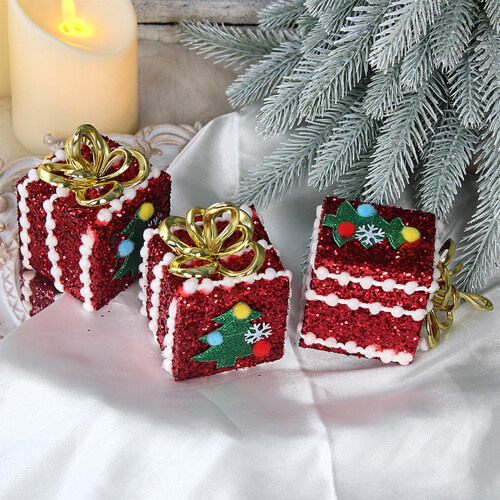 Karymi foam Christmas ball ornaments set white 3-pack