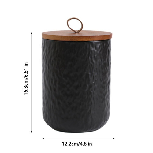 Ceramic Airtight Storage Canister Matte Black 1300ml 1
