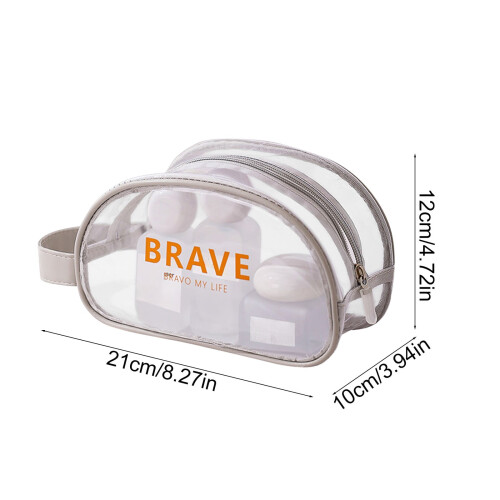 Trousse de maquillage transparente et imperméable avec fermeture éclair (1 pièce) 2