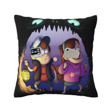 Poszewki na poduszki Gravity Falls z lnu, 20 x 20 cali, kompatybilne z dekoracyjnymi kwadratowymi poszewkami na poduszki do sofy, sypialni, samochodu