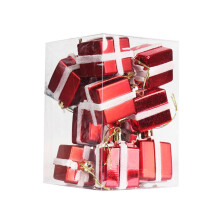 Christmas tree small gift boxes red hanging ornaments 12pcs