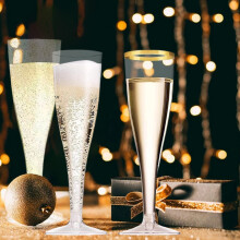 Disposable Champagne Glasses Crystal-like Plastic 25-pack