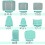 Set di organizer da viaggio blu da 8 pezzi 5