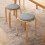 Round Solid Wood Stool Modern Design Thick Cushion 5
