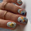 Unhas postiças quadradas curtas com flores 3D, 24 peças 7