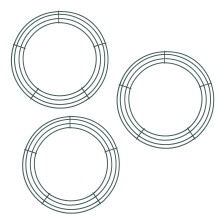 Conjunto de 3 guirlandas redondas de metal de 30 cm (12 polegadas)