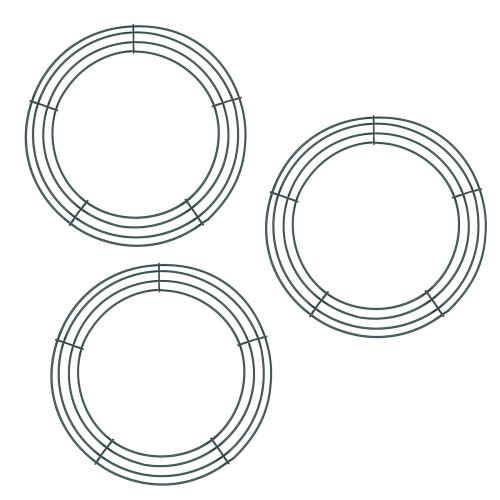 Conjunto de 3 guirlandas redondas de metal de 30 cm (12 polegadas)