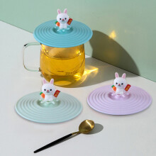 Couvercle de tasse en silicone rose, résistant à la chaleur, étanche et de qualité alimentaire