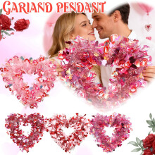 Hjerteformet krans farverig Valentinsdagsdekoration