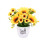 Centrotavola floreale in plastica con vaso di girasoli. 1