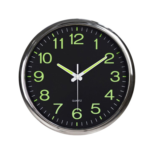 Laxiabr Wall Clock Black 12 Inch Silent Quartz