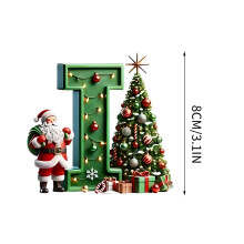 JeashCHAT green acrylic Christmas initial ornaments with