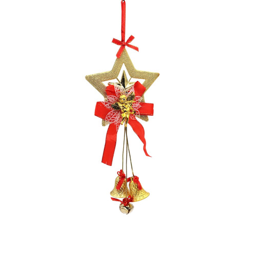 Christmas bell pendant gold silver red star angel tree