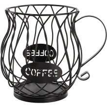 Coffee Pod Holder Metal Mug Organizer Black