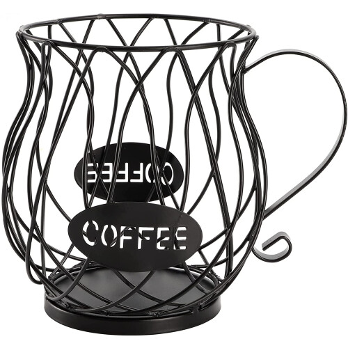 Coffee Pod Holder Metal Mug Organizer Black