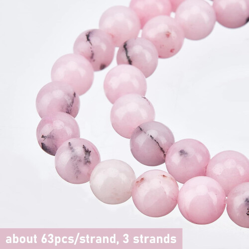 Perles de jaspe rose cerisier, 6-6,5 mm, 189 pièces 2