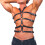 Men's PU Leather Suspenders Harness Black Adjustable 4