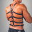 Men's PU Leather Suspenders Harness Black Adjustable 5