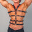 Men's PU Leather Suspenders Harness Black Adjustable 6