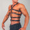 Men's PU Leather Suspenders Harness Black Adjustable 7