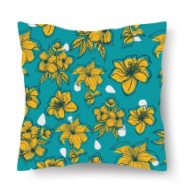 Cotton Linen Pillow Case Scandinavian Floral 45x45cm