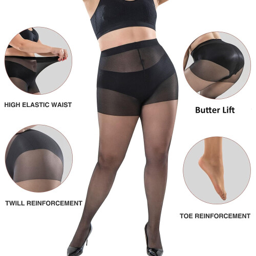 Διαφανές καλσόν Plus Size20D2-Pack Queen Size Tights 1
