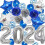 Class of 2024 party decoration kit blue silver 1