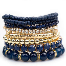 Conjunto de pulseiras de contas empilháveis estilo boêmio para mulheres
