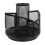 Desk Pen Holder Black Metal Mesh Organizer 5 Compartments 1