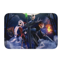 Nightmare Before Christmas hemmed rug 40x60 inch black