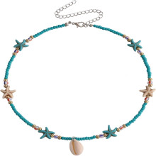 Surfer-Choker-Halskette, handgefertigt, mit Perlenbesatz
