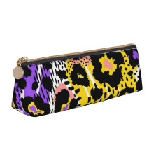 Etui met koeienprint, leren opbergtas met ritssluiting