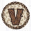 Rustieke V-monogram onderzetter 5x5 inch 1