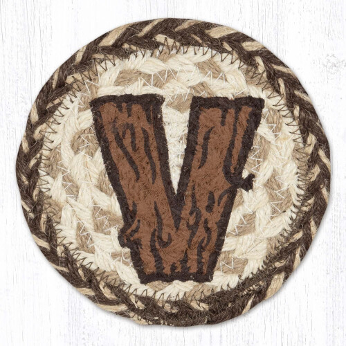 Rustieke V-monogram onderzetter 5x5 inch