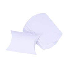 Boîtes à dragées blanches en forme de coussin pour mariage (12 pièces)