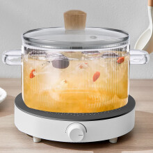 Kookpan van 1,6 liter van borosilicaatglas met deksel.