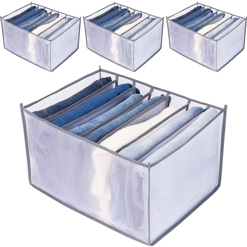 Skabsorganisator med 7 gitre, 4-delt sæt (2 store + 2)