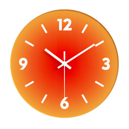 Modern Wall Clock Minimalist Tempered Glass 12-inch