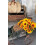 Girasoli artificiali in seta, set da 7 steli, 4 pezzi, arancione e giallo 3