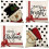 Conjunto de 4 capas de almofada vermelhas de Natal com boneco de neve, 45x45cm. 1